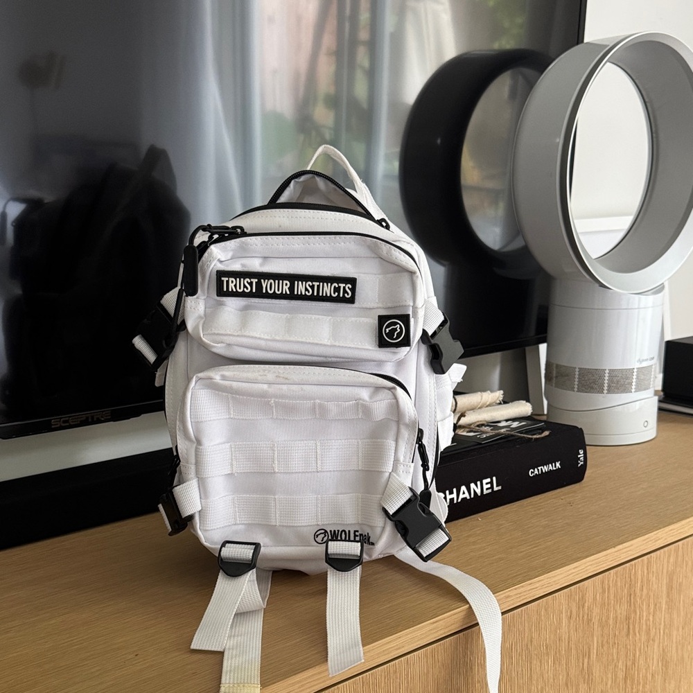 White Wolfpak mini backpack